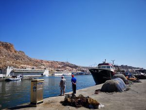 Puerto Pesquero de Almería, con la Lonja al fondo