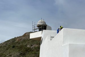 Construcción de la cúpula del nuevo faro de Mojácar