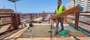 Pavimentación del futuro paseo peatonal del Cable Inglés