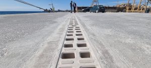 Sistema de drenaje, en el Muelle de Ribera 1, del Puerto de Carboneras