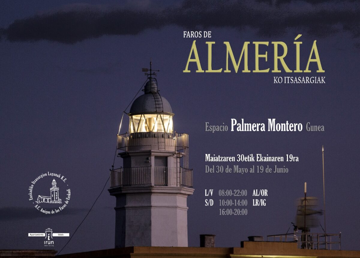 Cartel de la exposición sobre los faros de Almería, en Irún