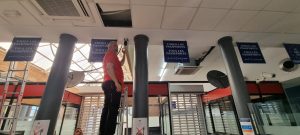 Instalación del sistema de detección de incendios en la Estación Marítima