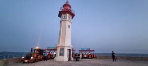 El Tren Turístico, en una visita al Faro, el pasado mes de junio